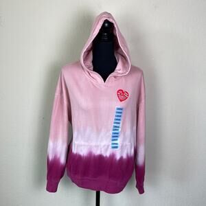 NWT Wildfox Olivia pink hombre tie dye hoodie women’s L